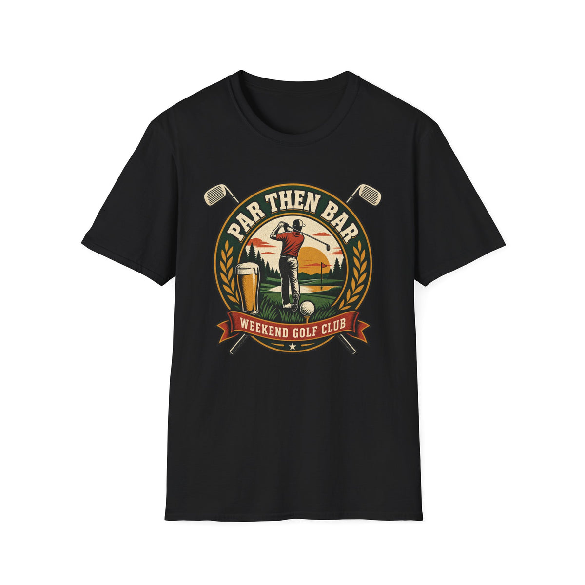 PAR THEN BAR GOLF BADGE T-SHIRT