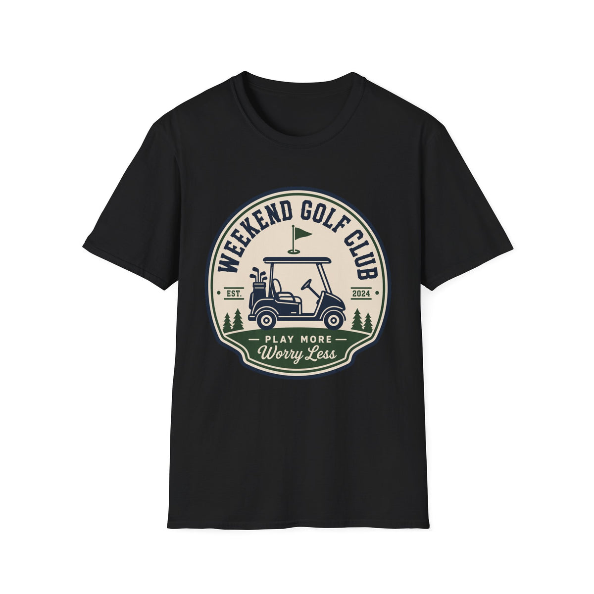 WEEKEND GOLF CLUB CART BADGE T-SHIRT