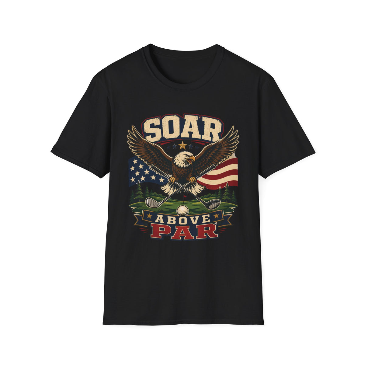 SOAR ABOVE PAR EAGLE FLAG T-SHIRT