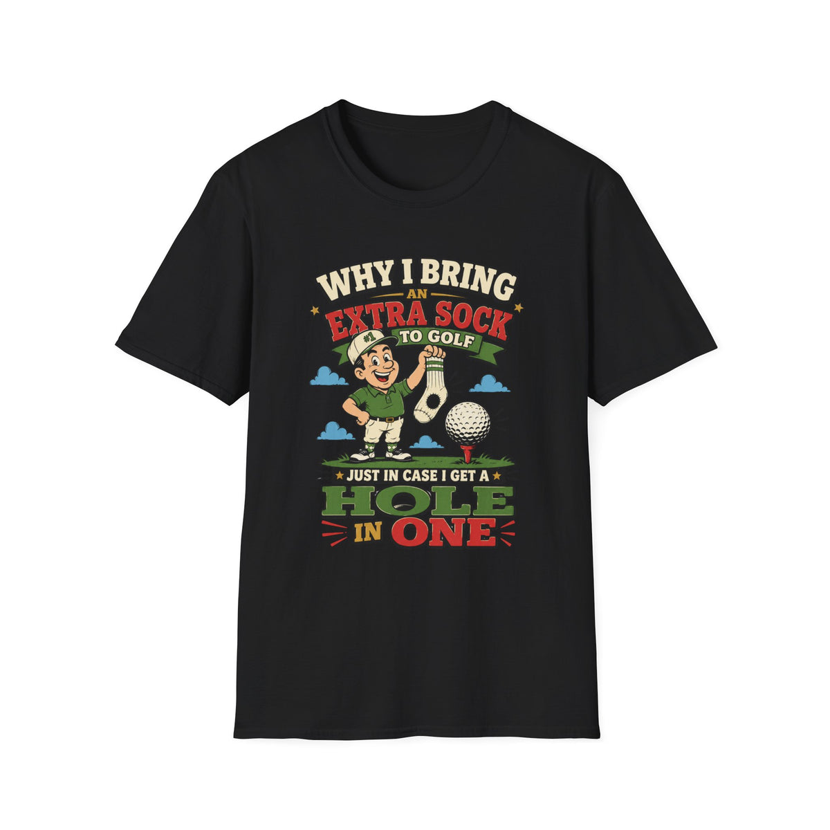 EXTRA SOCK HOLE IN ONE CARTOON 35 T-SHIRT