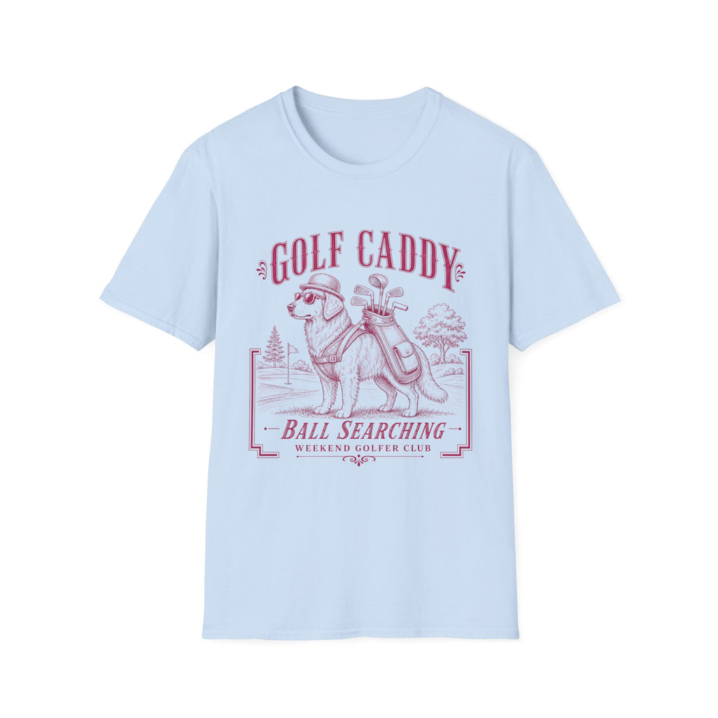 GOLF CADDY GOLDEN RETRIEVER BOWLER HAT PINK 63 T-SHIRT