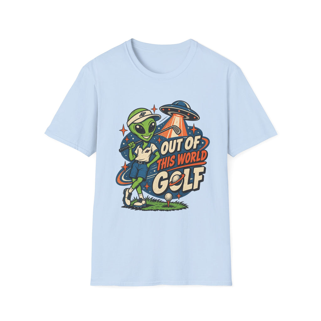 OUT OF THIS WORLD GOLF ALIEN T-SHIRT