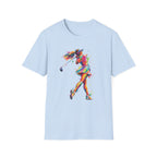 colorful paint splash woman golfer T-Shirt
