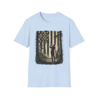 CAMO AMERICAN FLAG GOLFER SILHOUETTE 83 T-SHIRT