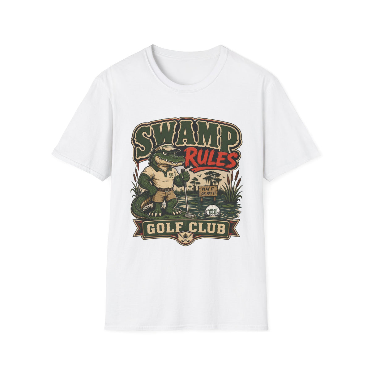SWAMP RULES GOLF CLUB ALLIGATOR T-SHIRT
