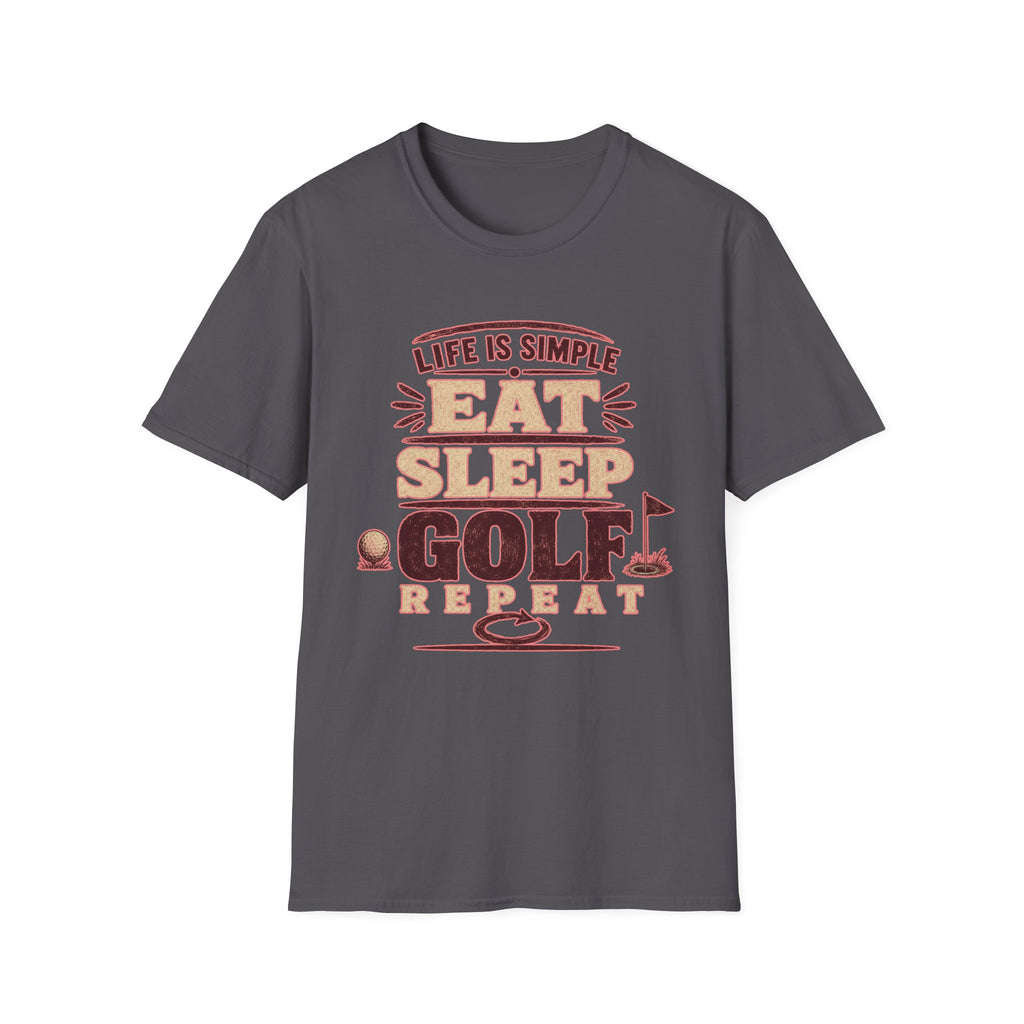 EAT-SLEEP-GOLF-REPEAT-QUOTE T-SHIRT