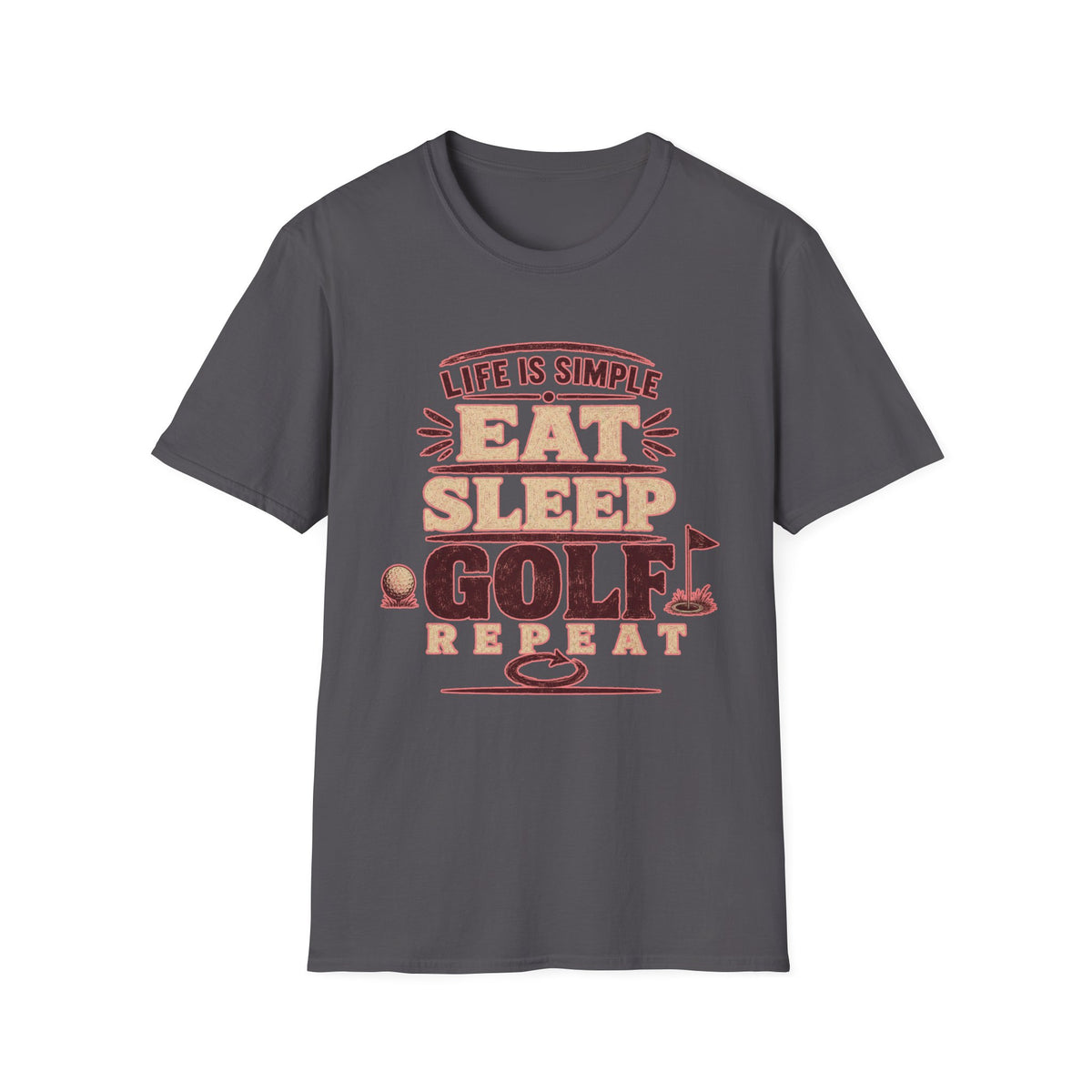 EAT-SLEEP-GOLF-REPEAT-QUOTE T-SHIRT