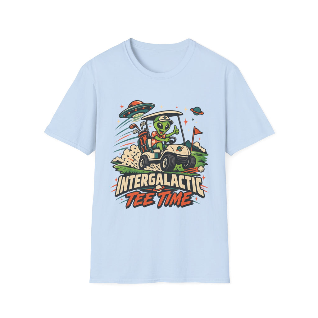 INTERGALACTIC TEE TIME ALIEN CART T-SHIRT