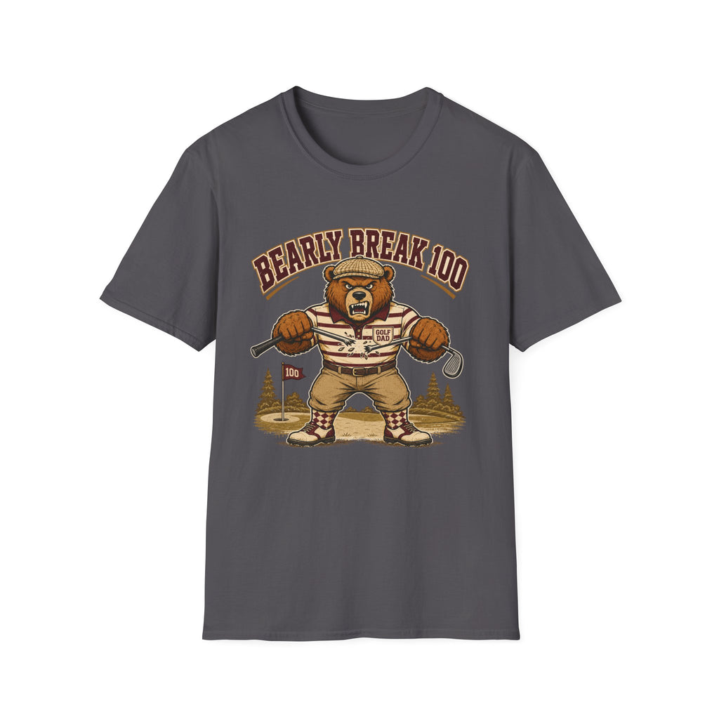 BEARLY BREAK 100 ANGRY BEAR GOLFER 165 T-SHIRT