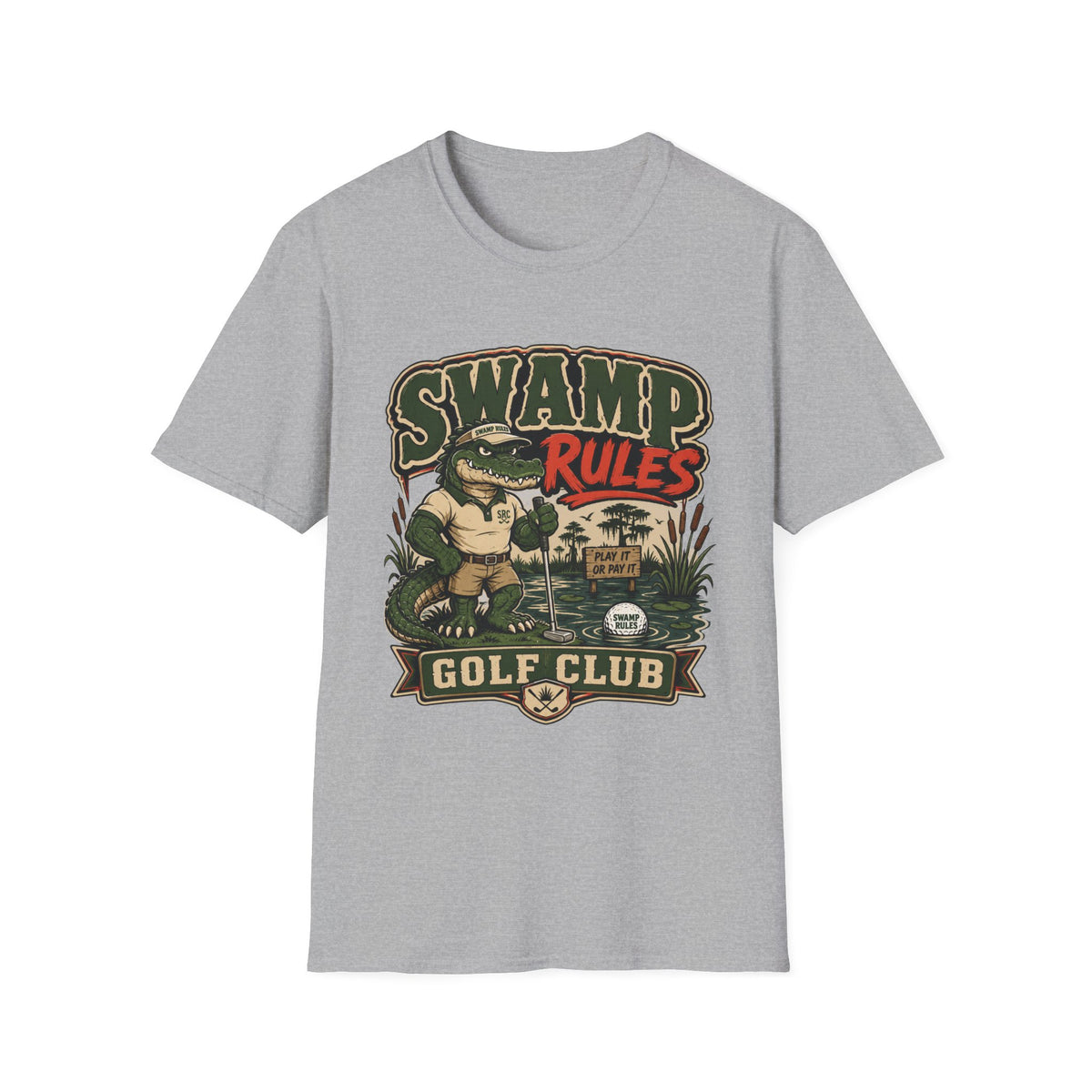SWAMP RULES GOLF CLUB ALLIGATOR T-SHIRT