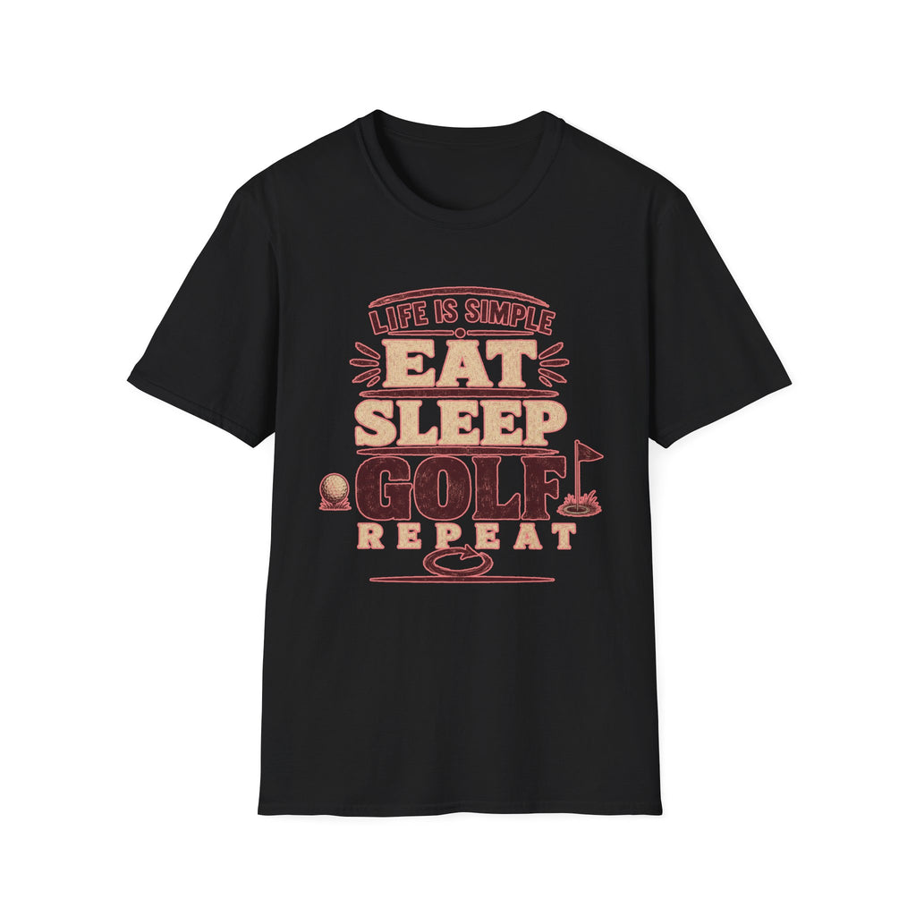 EAT-SLEEP-GOLF-REPEAT-QUOTE T-SHIRT