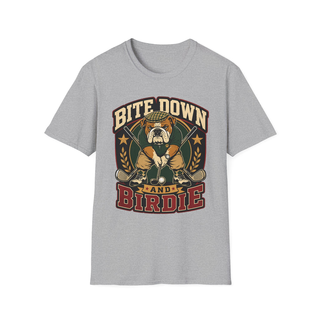 BITE DOWN BIRDIE BULLDOG GOLFER 31 T-SHIRT