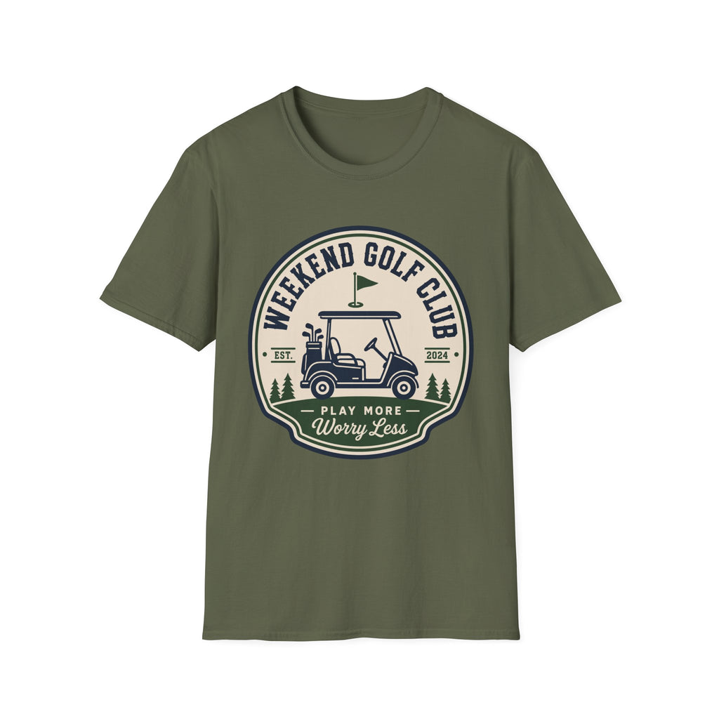 WEEKEND GOLF CLUB CART BADGE T-SHIRT