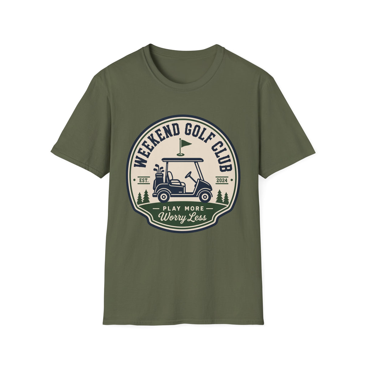 WEEKEND GOLF CLUB CART BADGE T-SHIRT