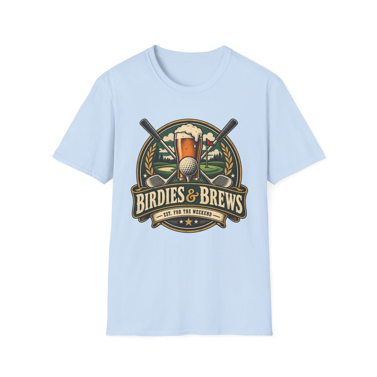 BIRDIES AND BREWS GOLF BADGE COLOR 188 T-SHIRT