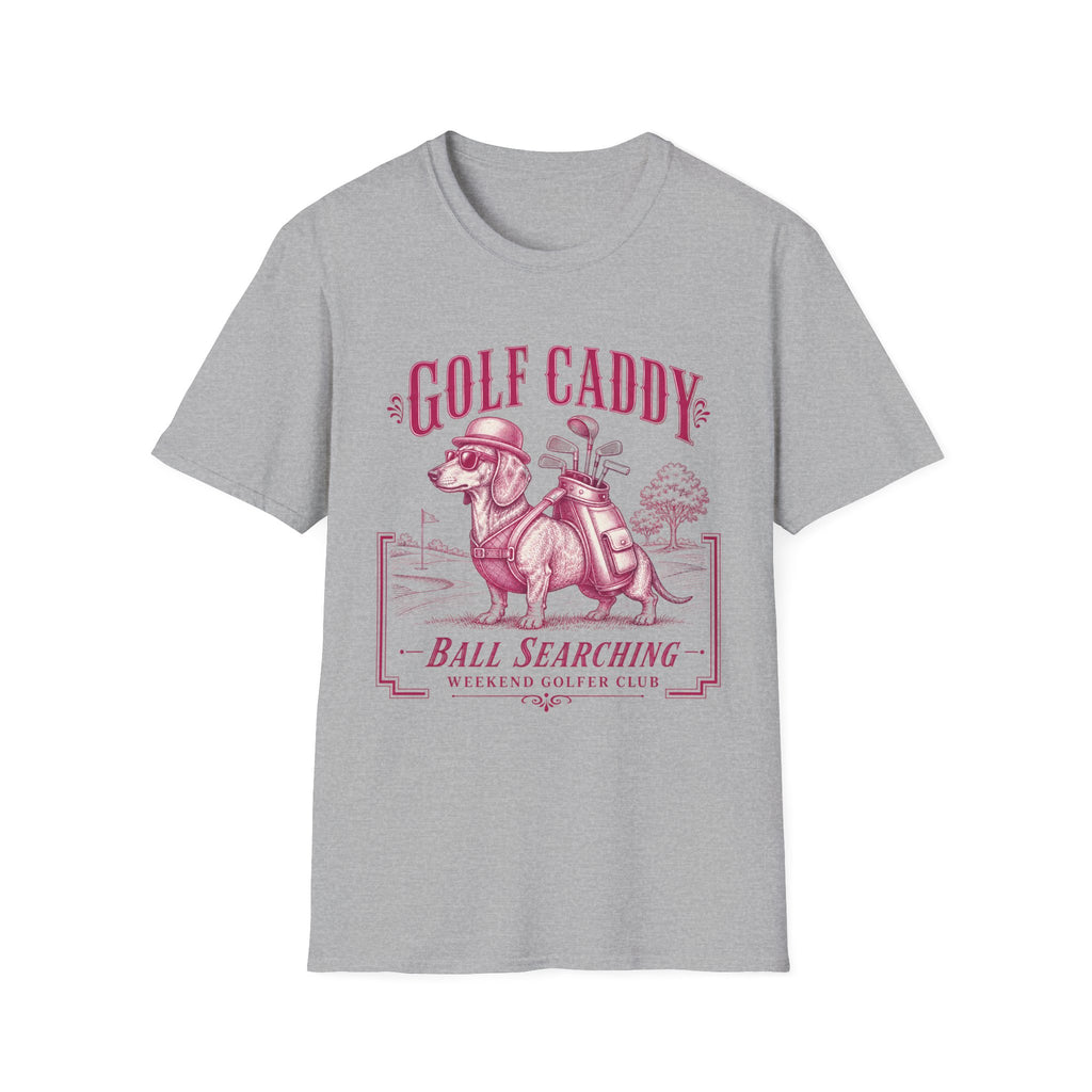 GOLF CADDY DACHSHUND BOWLER HAT PINK 61 T-SHIRT