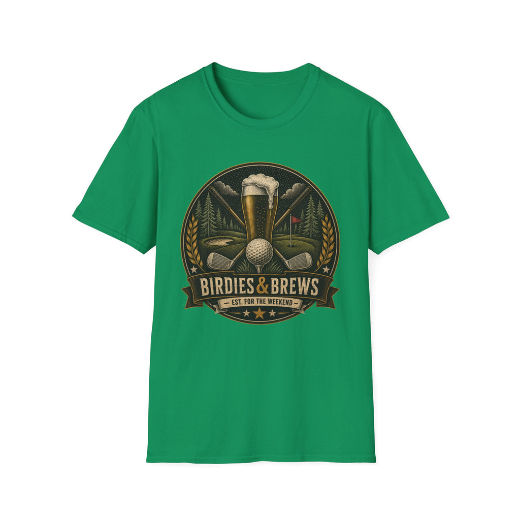 BIRDIES AND BREWS GOLF BADGE DARK 189 T-SHIRT