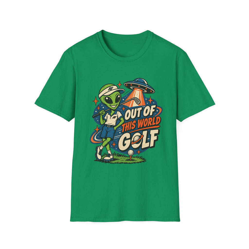 OUT OF THIS WORLD GOLF ALIEN T-SHIRT
