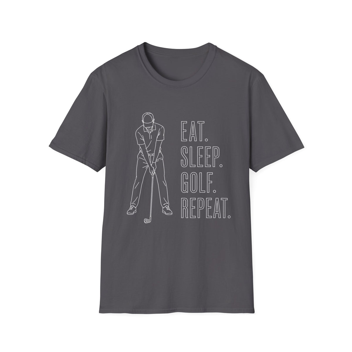 EAT SLEEP GOLF REPEAT WHITE TEXT T-Shirt