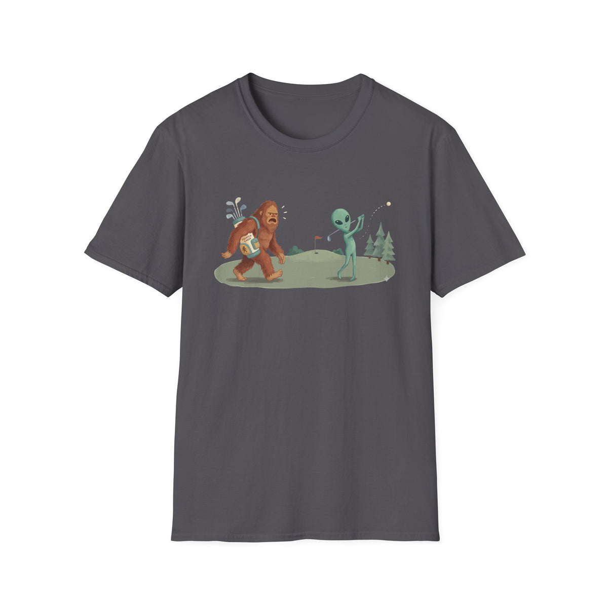 BIGFOOT SQUATCH CADDY ALIEN GOLFER 194 T-SHIRT