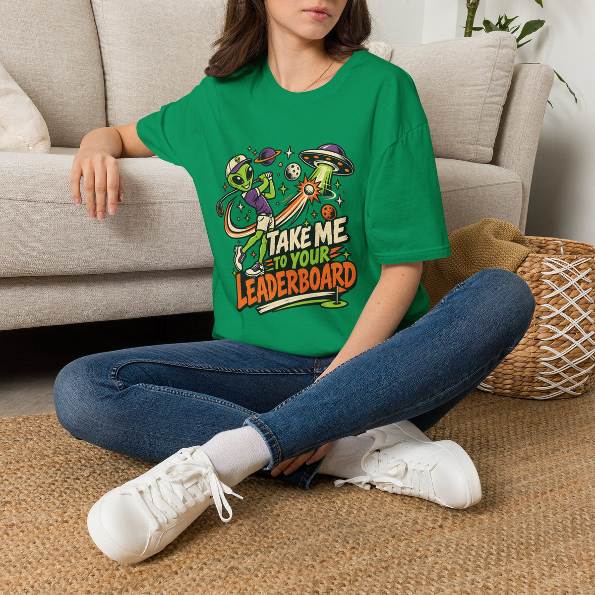 TAKE ME TO YOUR LEADERBOARD ALIEN T-SHIRT