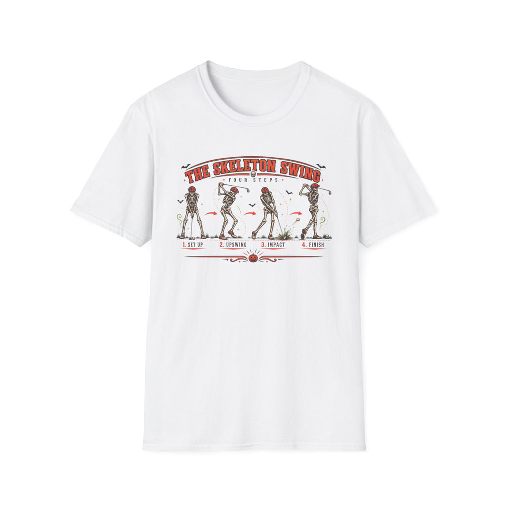 SKELETON GOLF SWING FOUR STEPS TUTORIAL T-SHIRT