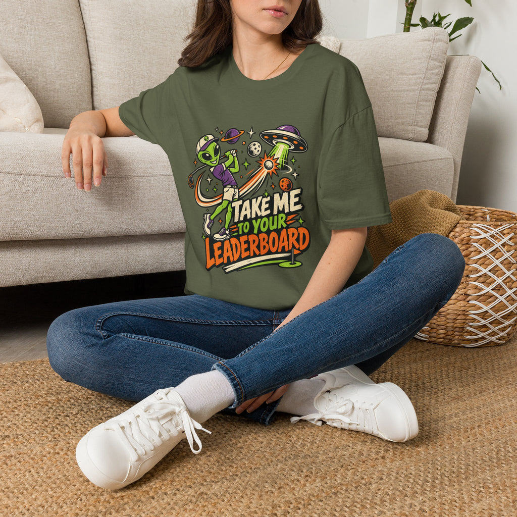 TAKE ME TO YOUR LEADERBOARD ALIEN T-SHIRT