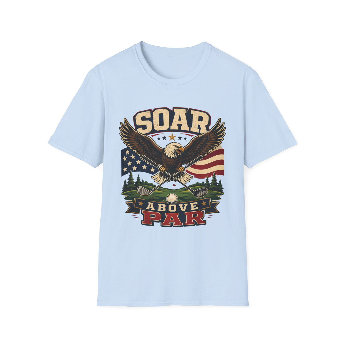 SOAR ABOVE PAR EAGLE FLAG T-SHIRT