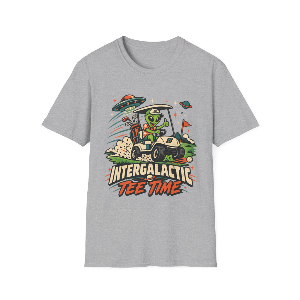 INTERGALACTIC TEE TIME ALIEN CART T-SHIRT