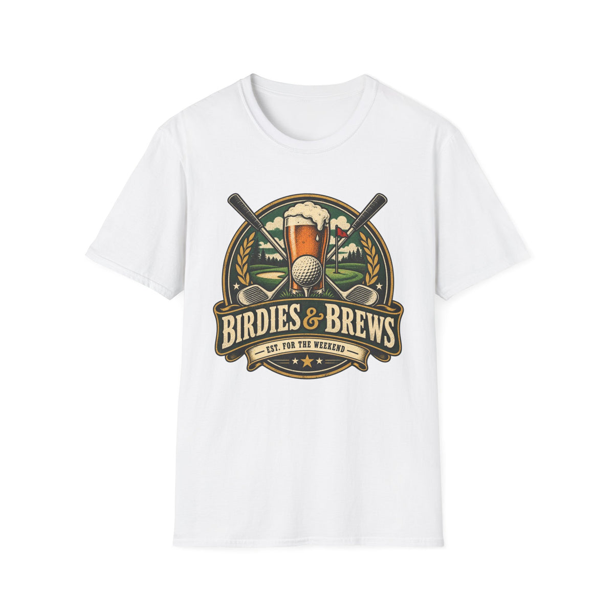 BIRDIES AND BREWS GOLF BADGE COLOR 188 T-SHIRT
