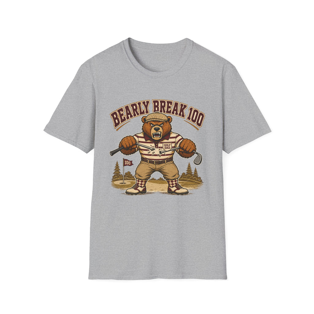 BEARLY BREAK 100 ANGRY BEAR GOLFER 165 T-SHIRT
