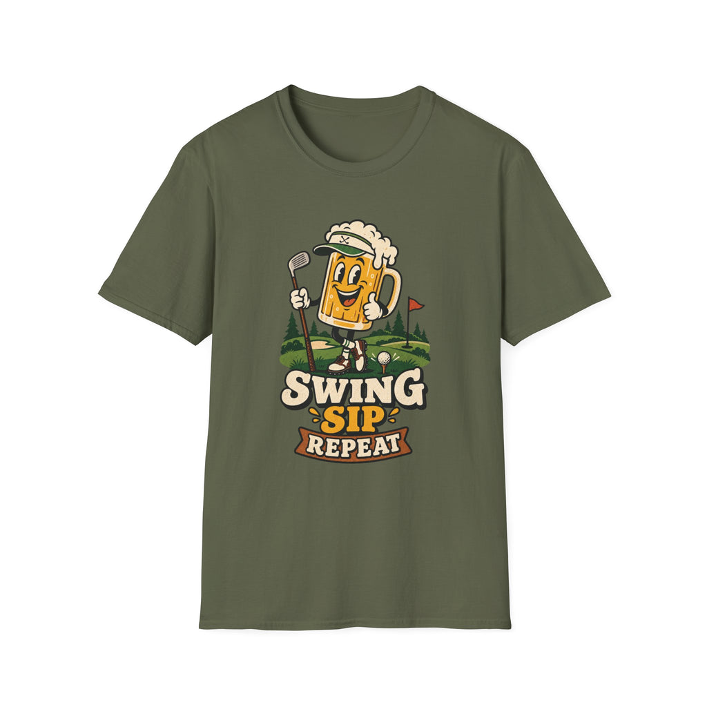 SWING SIP REPEAT BEER MUG T-SHIRT