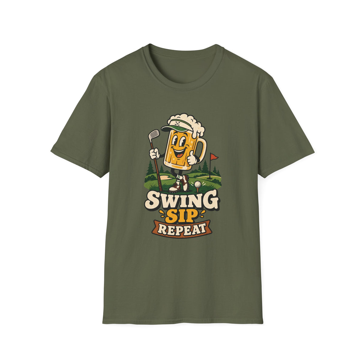SWING SIP REPEAT BEER MUG T-SHIRT