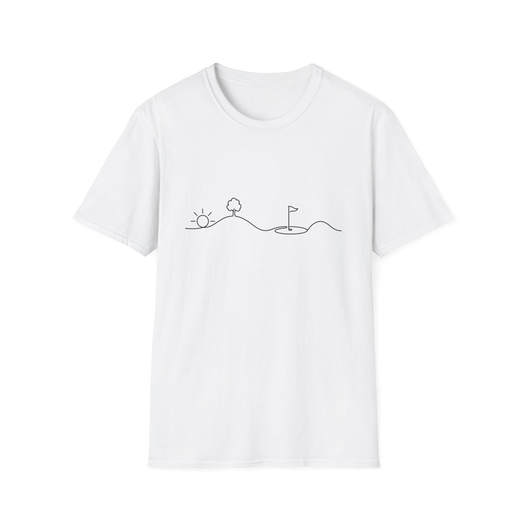 MINIMALIST GOLF COURSE SUN LINE ART T-SHIRT