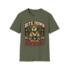 BITE DOWN BIRDIE BULLDOG GOLFER 31 T-SHIRT