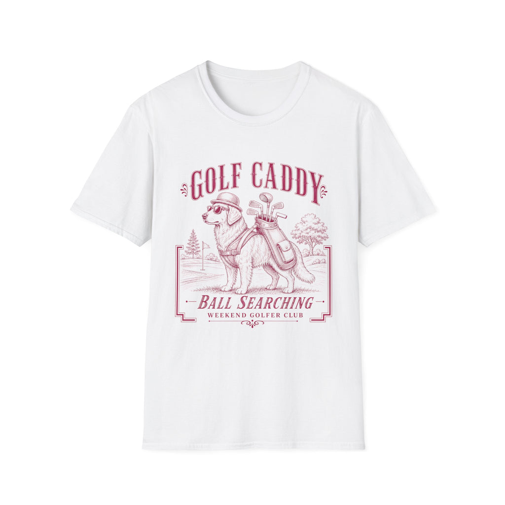 GOLF CADDY GOLDEN RETRIEVER BOWLER HAT PINK 63 T-SHIRT
