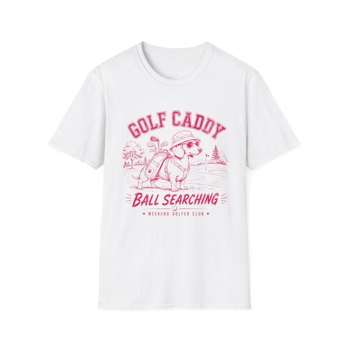 GOLF CADDY DACHSHUND DOG PINK 60 T-SHIRT