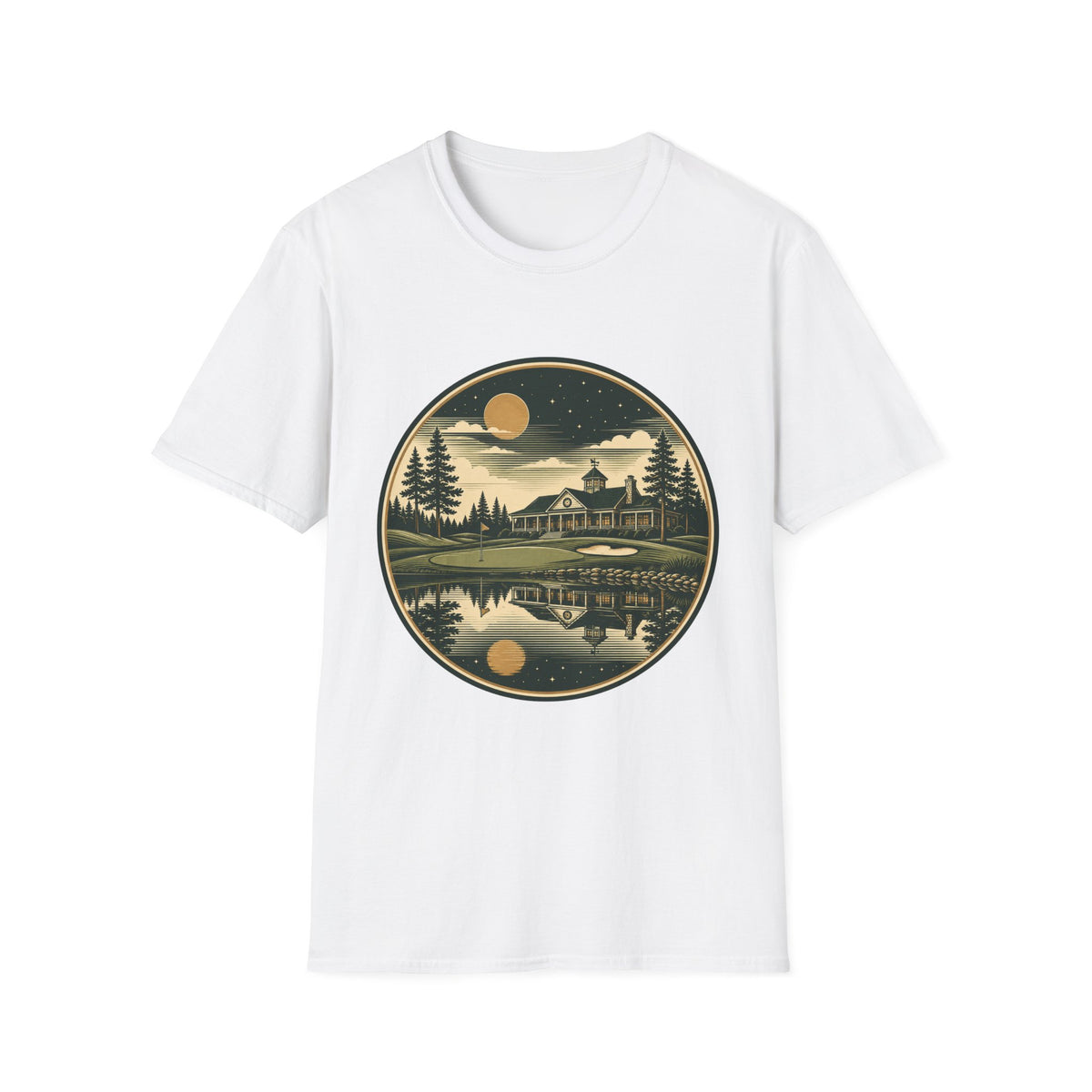 GOLF CLUBHOUSE LAKE REFLECTION BADGE 186 T-SHIRT