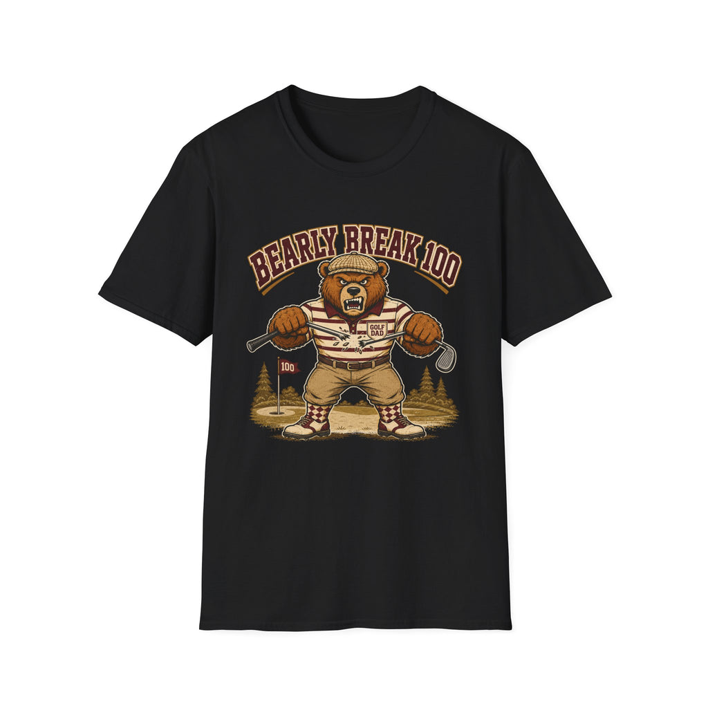 BEARLY BREAK 100 ANGRY BEAR GOLFER 165 T-SHIRT