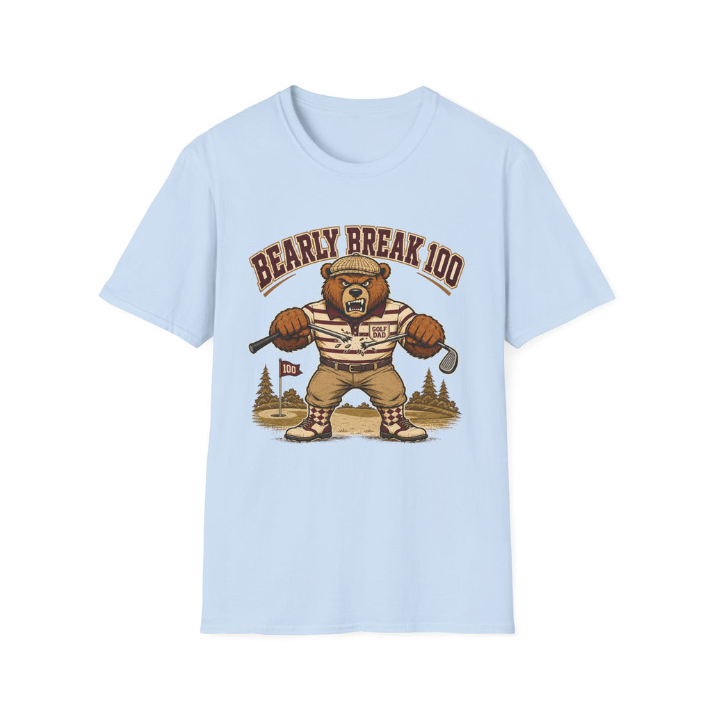 BEARLY BREAK 100 ANGRY BEAR GOLFER 165 T-SHIRT