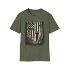 CAMO AMERICAN FLAG GOLFER SILHOUETTE 83 T-SHIRT
