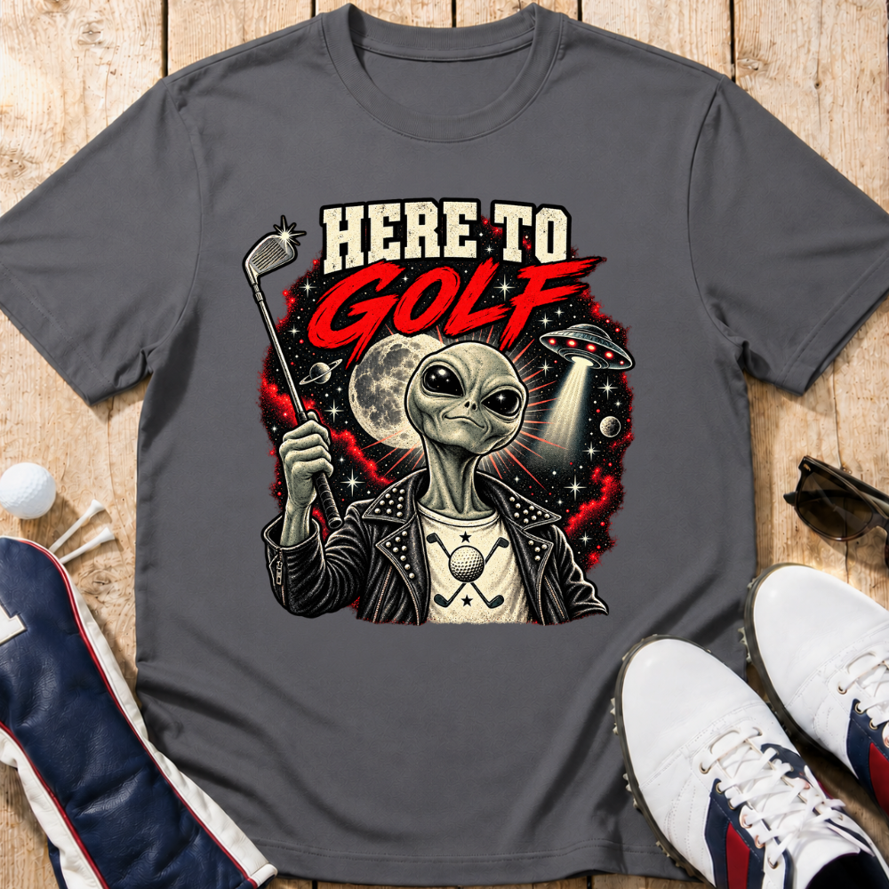 Here To Golf Alien T-Shirt