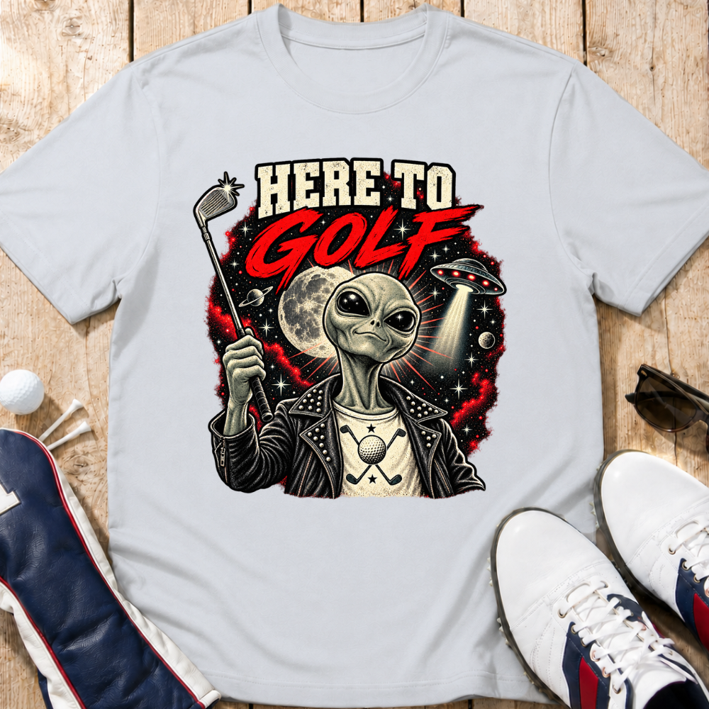 Here To Golf Alien T-Shirt